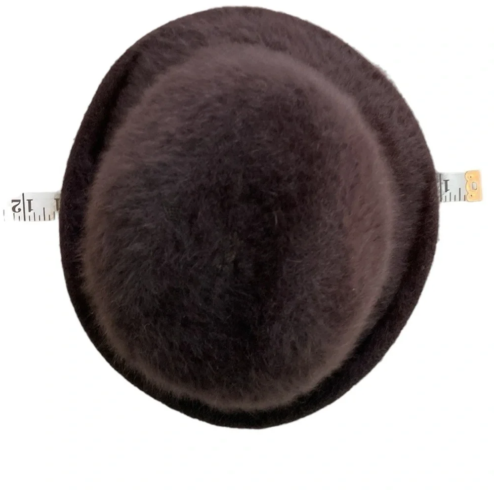 Shihreen Hat Turn Brim Fedora Textured Brown‎ Angora Blend (One Size)